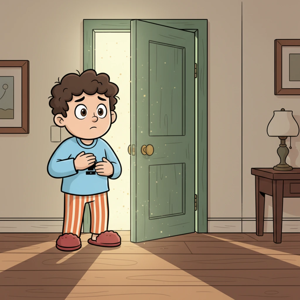 The guest bedroom door, which he was certain he'd closed earlier, now stood slightly ajar. A faint, dusty smell wafted out, and Mark shivered, not liking that room at all. He stood for a moment, listening intently, but heard nothing but the gentle hum of the house.