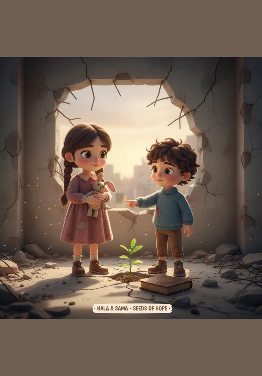 حلا وسما تشاركان زميلاتها صوراً لنباتات صغيرة بدأت تنمو على شرفاتهن وسط الركام، في إشارة صامتة وعميقة إلى أن الحياة تصر على أن تزهر وتستمر حتى في أصعب الظروف.