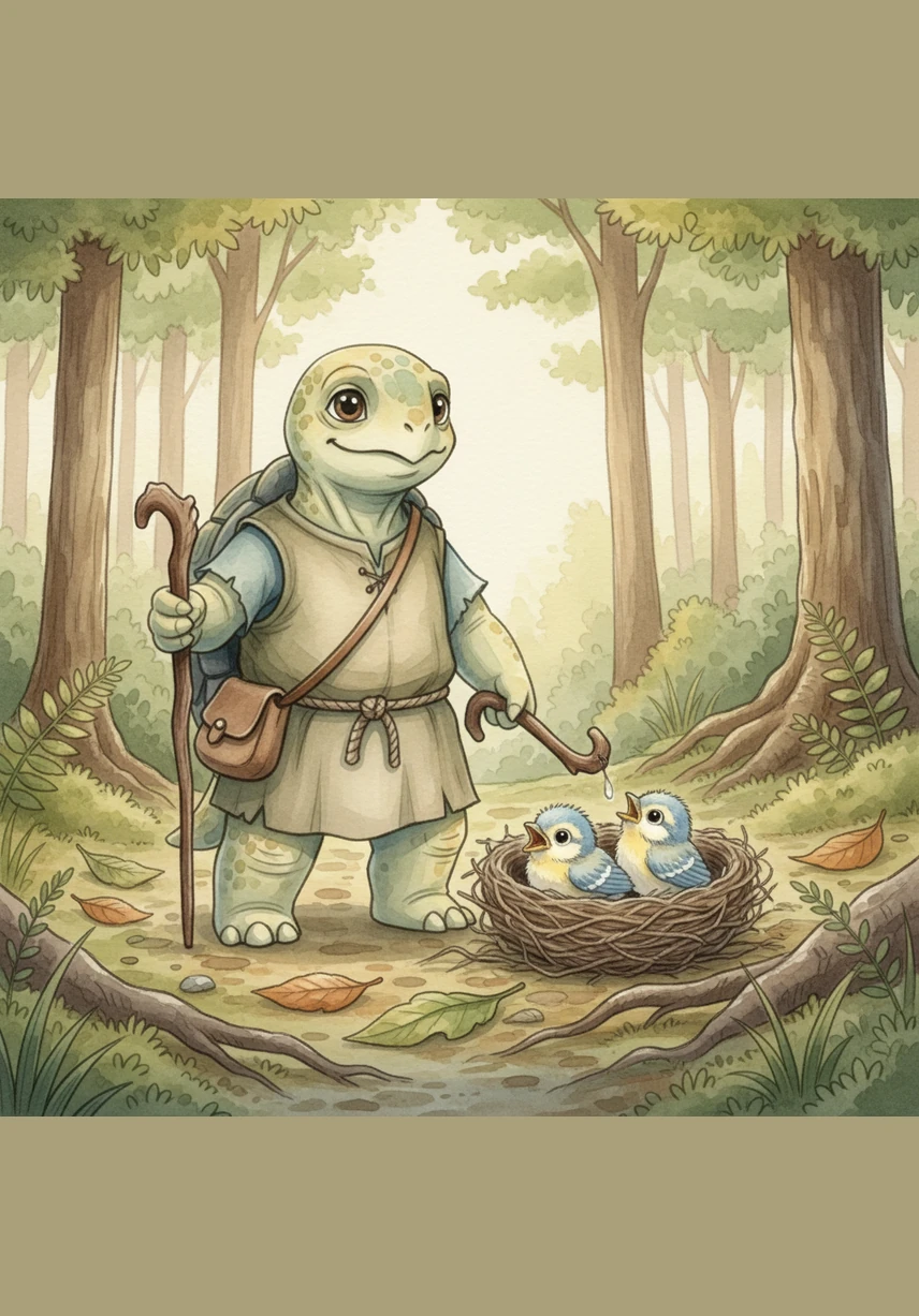 Frank stepped forward and bravely told the group that he wanted to try the race too. The other animals began to giggle and whisper, telling Frank that he was far too slow to ever compete with the swift hares and foxes.