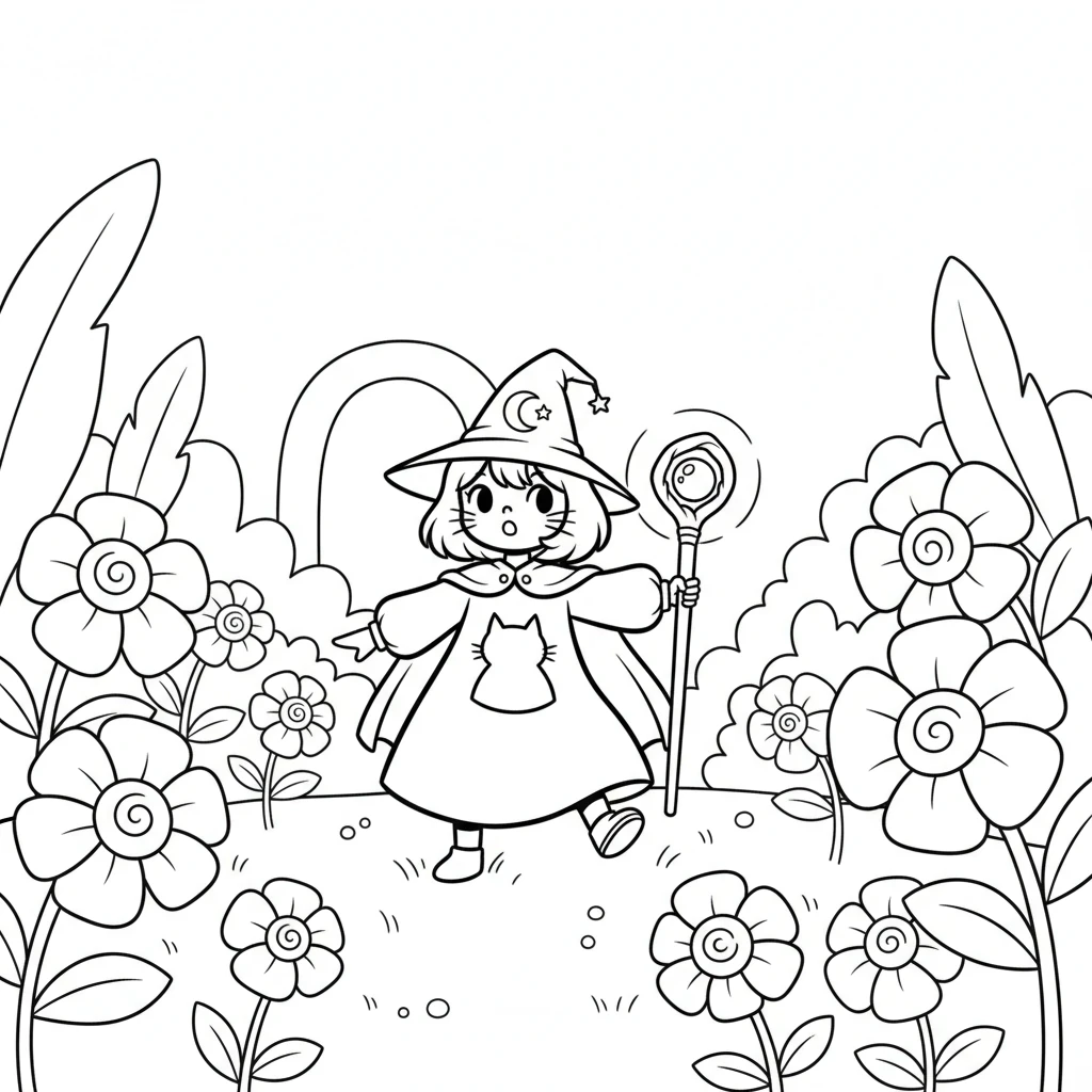 Outside, a secret garden bloomed with impossible flowers. Each petal glowed with its own soft light. Luna stepped onto the dewy grass, feeling a gentle breeze on her whiskers.