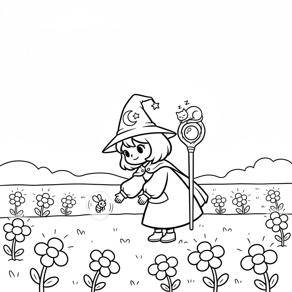 Among the glowing flowers, Luna spotted a tiny, sad firefly. Its light flickered weakly, as if it had lost its way. Luna felt a pang of empathy for the little creature.