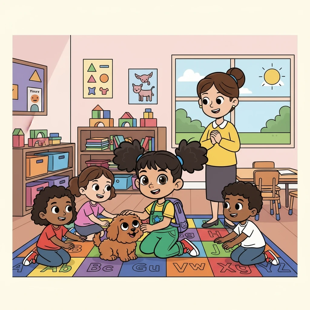 The rest of the day was filled with joy as Frank explored the classroom. Lily and her classmates took turns gently petting him. Mrs. Brown smiled, knowing this unexpected visitor had turned a normal day into a wonderful memory.