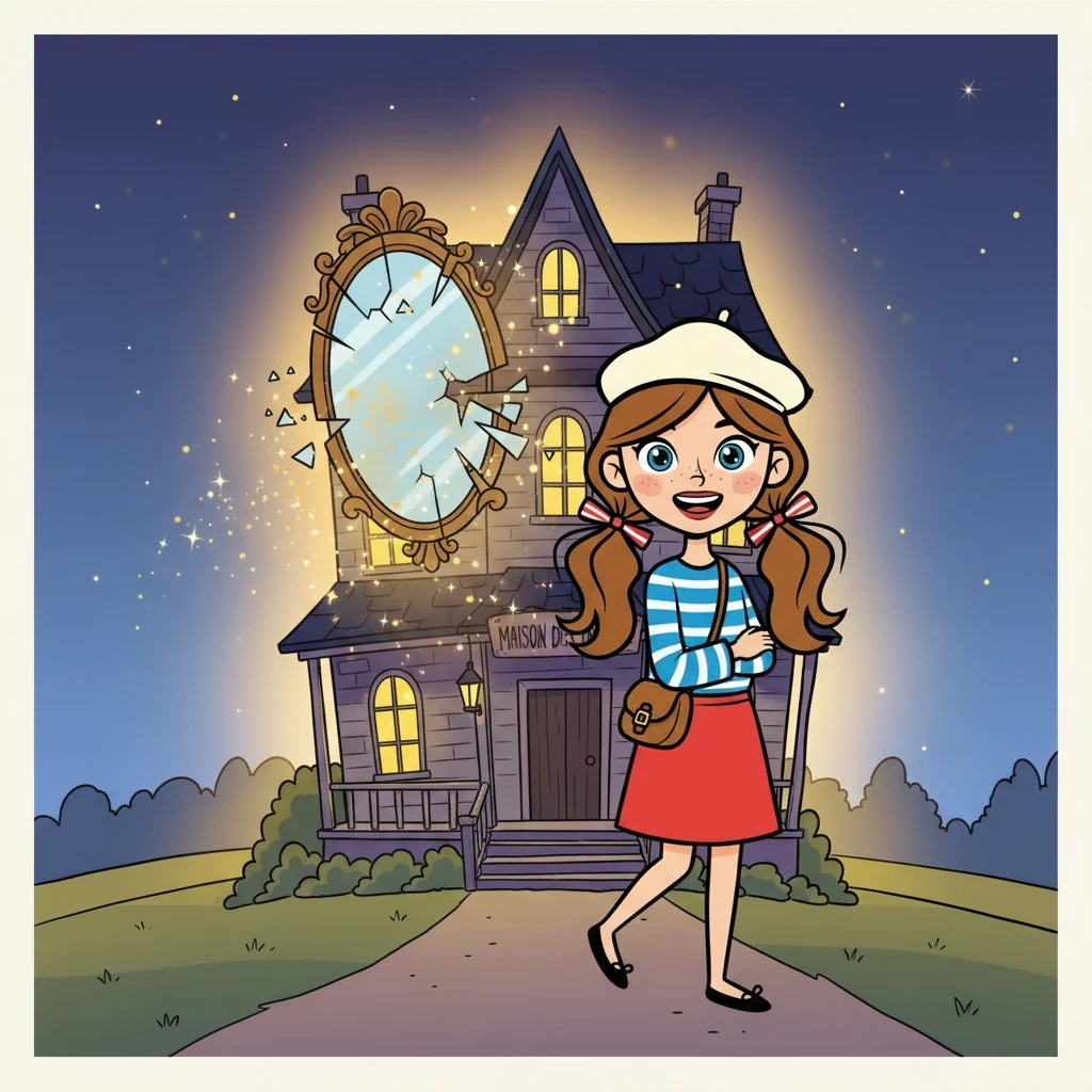 Elara, avec courage, brisa le miroir, libérant l'esprit tourmenté. La maison retrouva sa tranquillité, et l'obscurité se dissipa. Elara quitta la Maison des Ombres, à jamais transformée par son aventure.