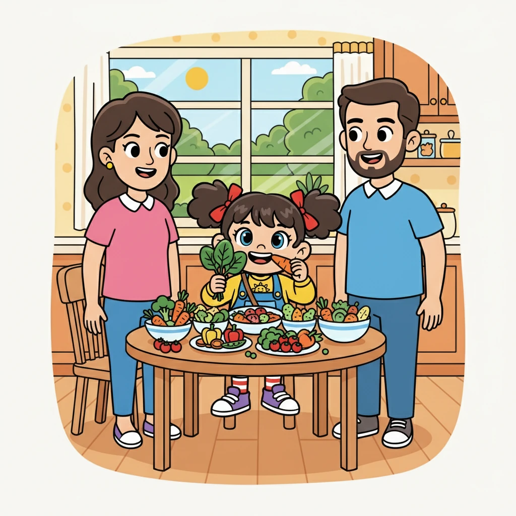 Sejak saat itu, Rara mulai menyukai sayuran. Ia selalu meminta sayuran dalam setiap makanannya. Ia menjadi anak yang sehat dan ceria.