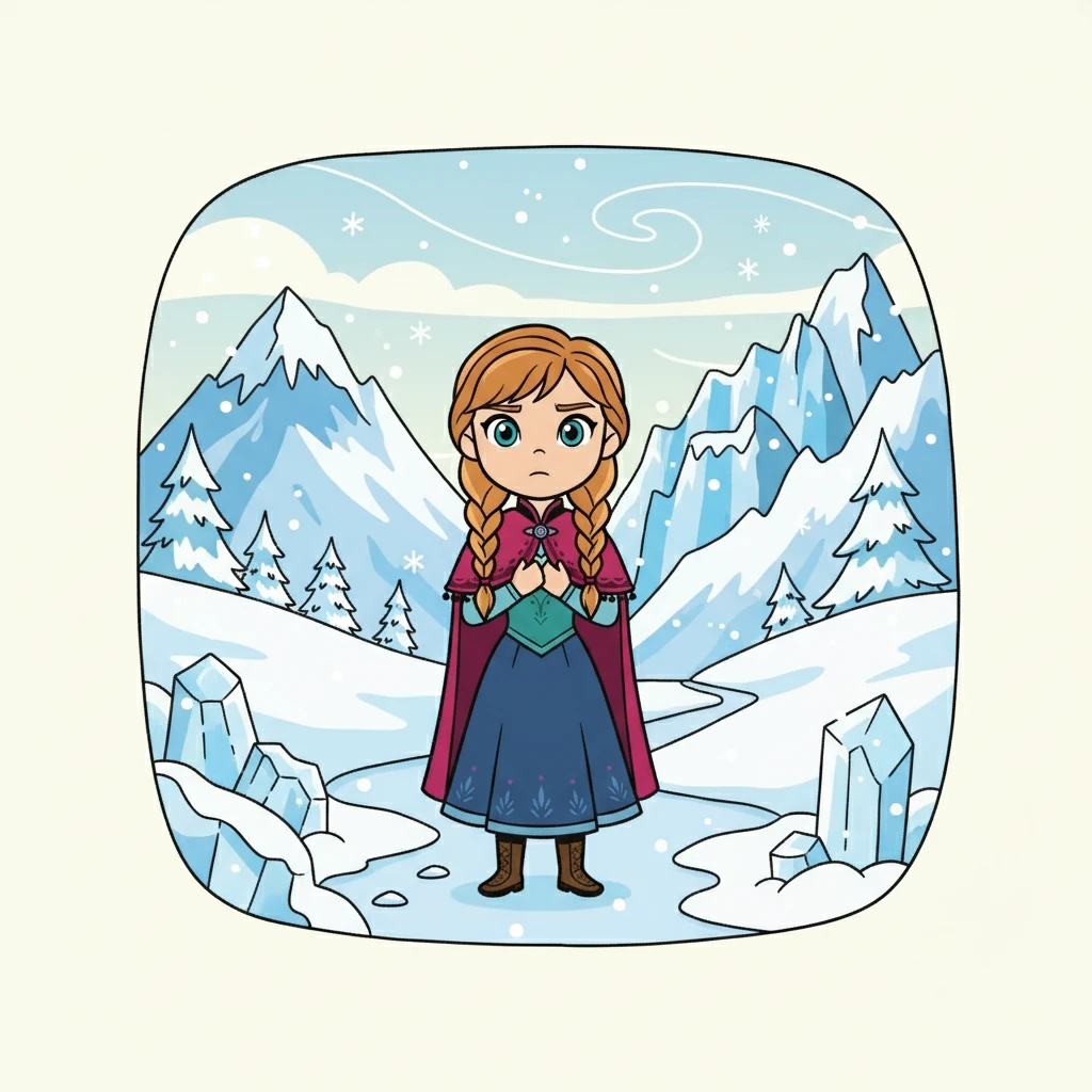 Anna, determined to find her estranged sister, Elsa, ventured into the icy wilderness. She was filled with a mix of excitement and trepidation. The journey would test her courage.
