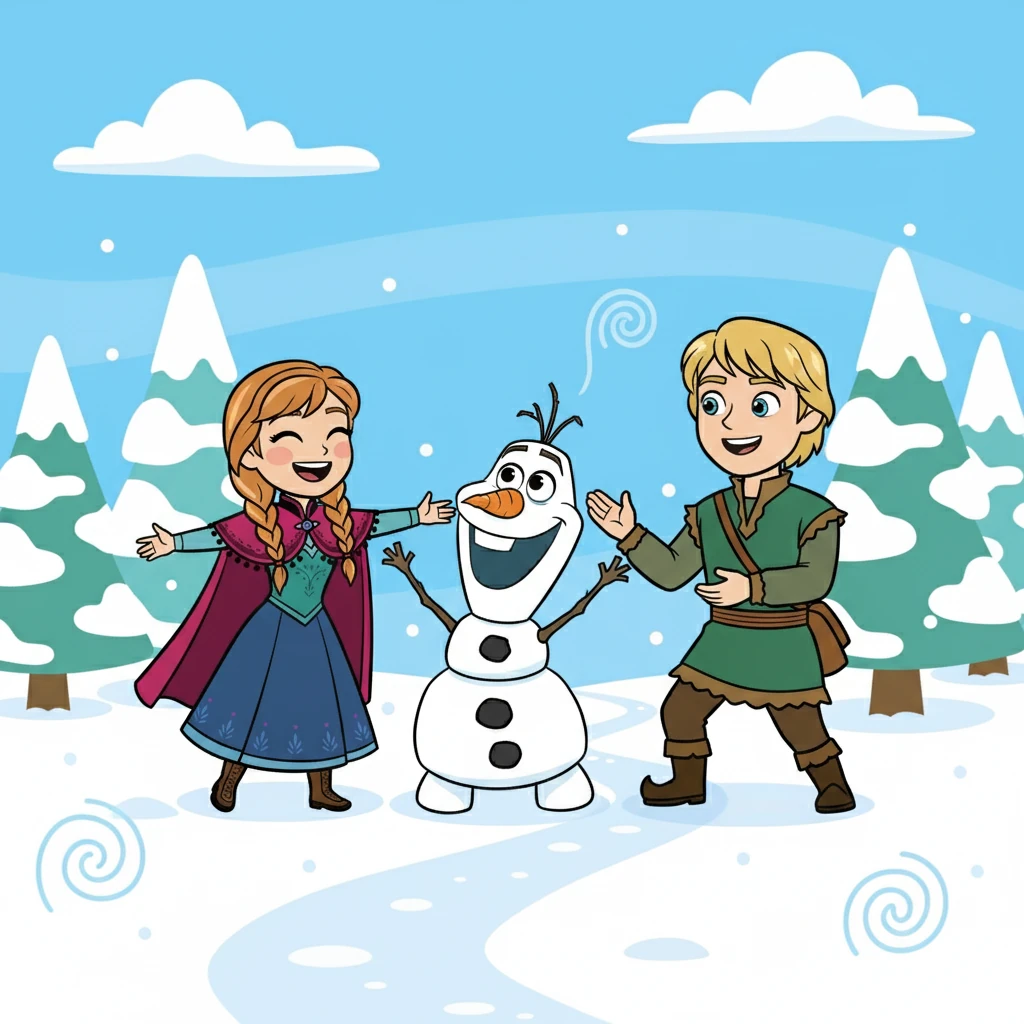 They first encountered Olaf, a cheerful snowman brought to life by Elsa's magic. Olaf's innocent joy and love for warm hugs were infectious. He joined their quest with boundless enthusiasm.