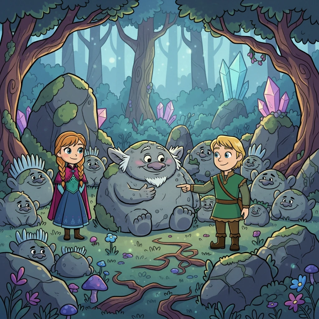 They sought help from the trolls, Kristoff's adoptive family. The wise old trolls knew about love and the magic that could heal.