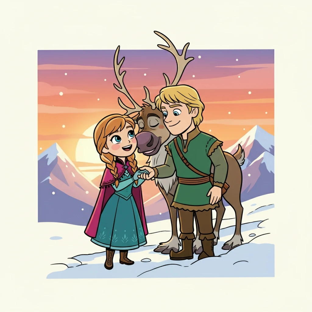 Anna and Kristoff's bond deepened, a testament to their shared adventure and growing affection. They realized they were in love.