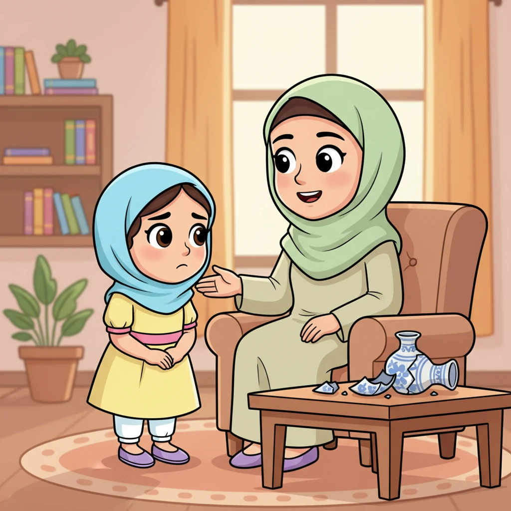 زارا نے اماں کو سب کچھ بتا دیا، کہ کیسے اس سے گلدان ٹوٹا اور پھر وہ ڈر کے مارے جھوٹ بول گئی۔ اماں نے اسے غور سے سنا اور ان کے چہرے پر پیار بھری مسکراہٹ تھی۔