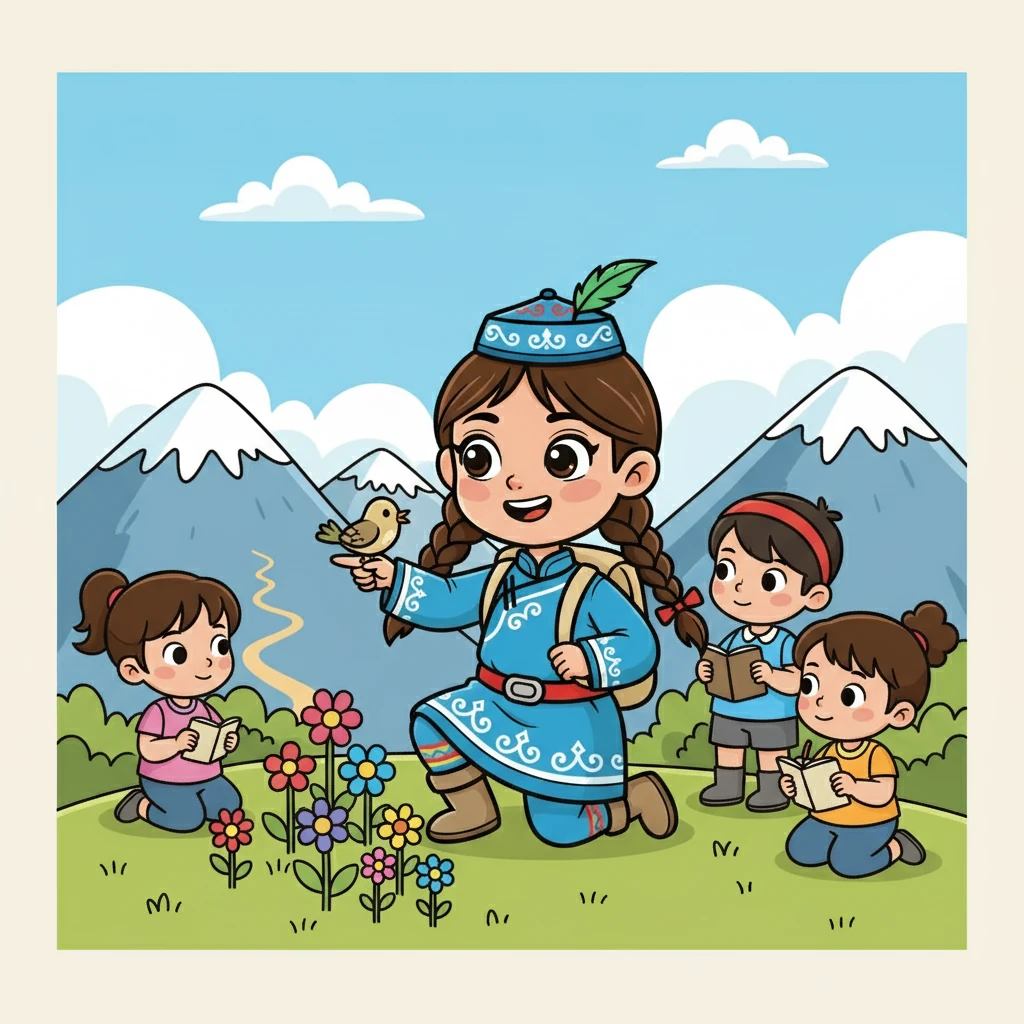 Айгуль стала старше, но ее любовь к горам только крепла. Она продолжала гулять по склонам, изучать растения и животных, и делиться своими знаниями с другими.