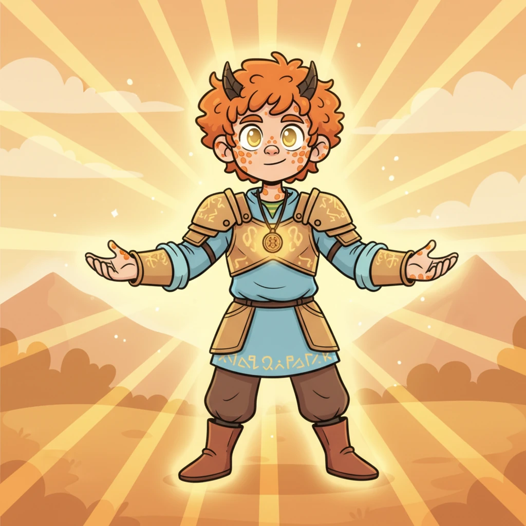 With a final burst of light, Niko stood tall and majestic, a magnificent Dragonborn. He was no longer just a boy, but a powerful guardian, radiating warmth and protective energy. His form was grand and strong, ready to embrace a noble purpose.