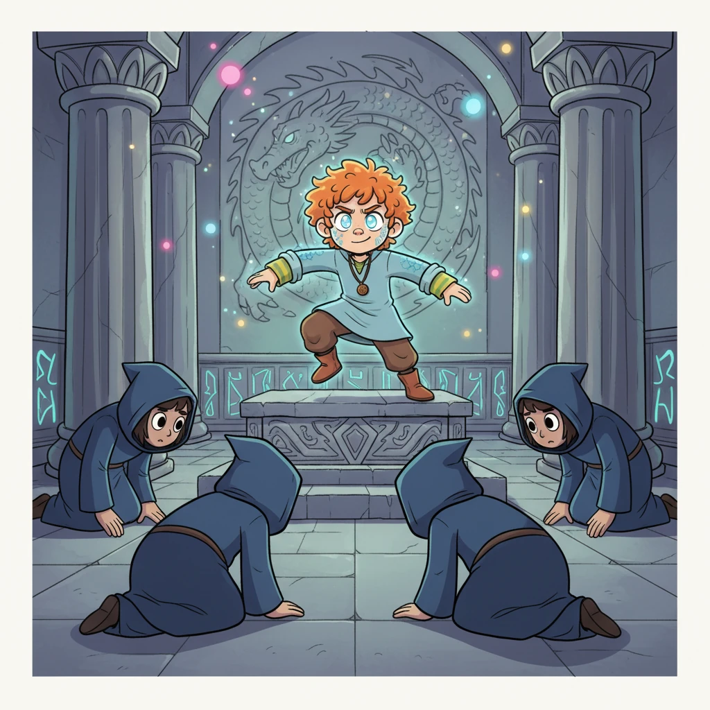 The cultists, their faces filled with awe and reverence, bowed before the transformed Niko. He felt a profound connection to the ancient dragon magic, understanding his new role not as a captive, but as a chosen protector. With a powerful, graceful movement, he stepped away from the pedestal.