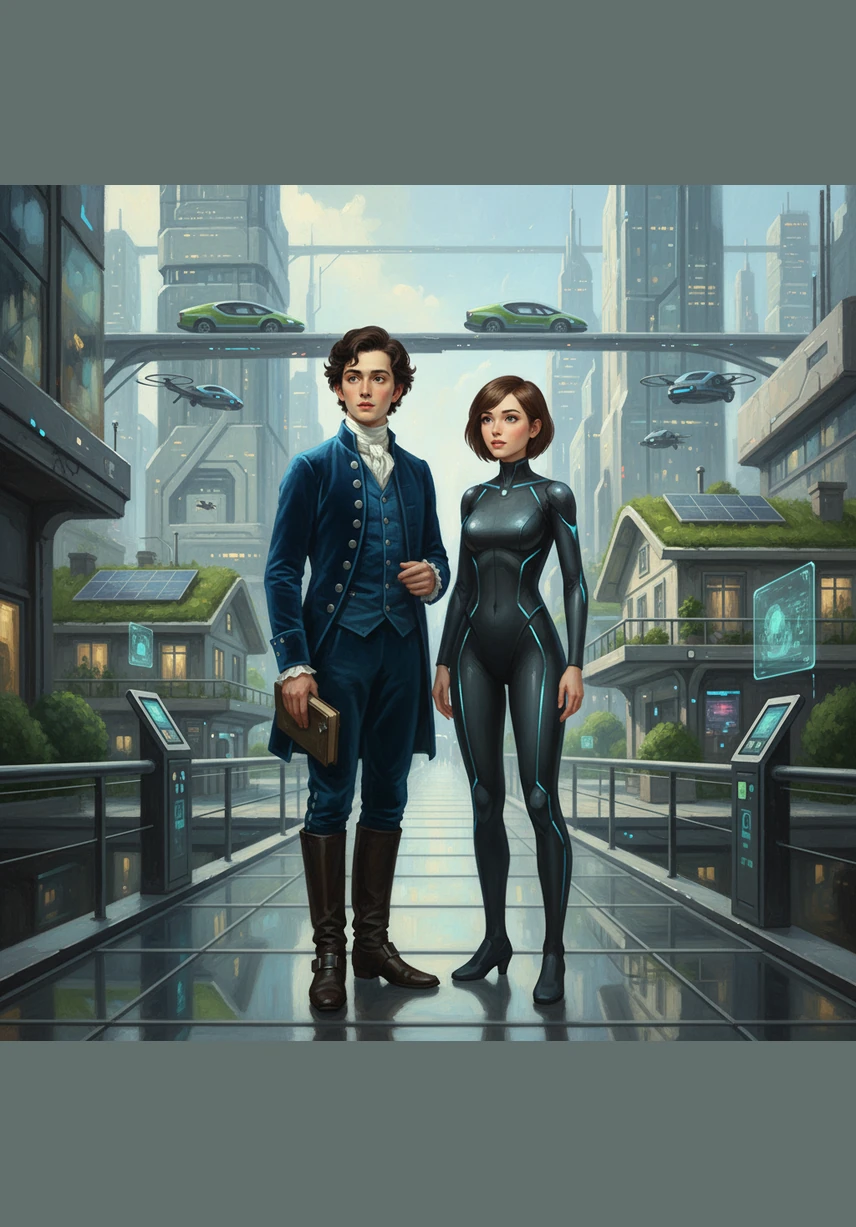 Олар болашақтың ақылды қаласына келді, онда барлық ақпараттық жүйелер өзара байланысқан. Экологиялық таза көліктер мен энергия үнемдегіш үйлер жасанды интеллект арқылы басқарылып тұрды.