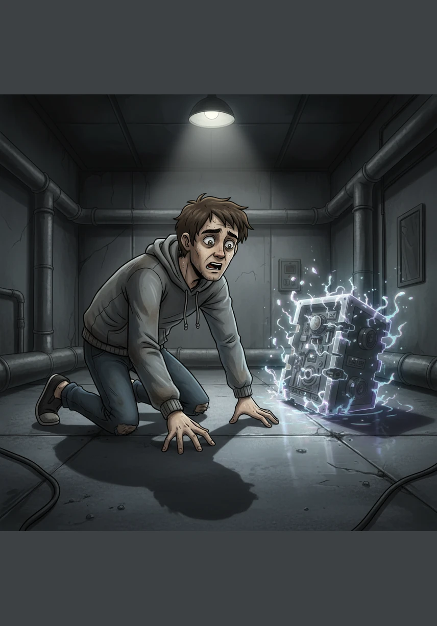 林默惊恐地冲过去,颤抖的手指抚过冰冷光滑的地面。没有拖拽的痕迹,没有断裂的水管,那个巨大的金属盒子就这样在现实的缝隙中彻底蒸发了。