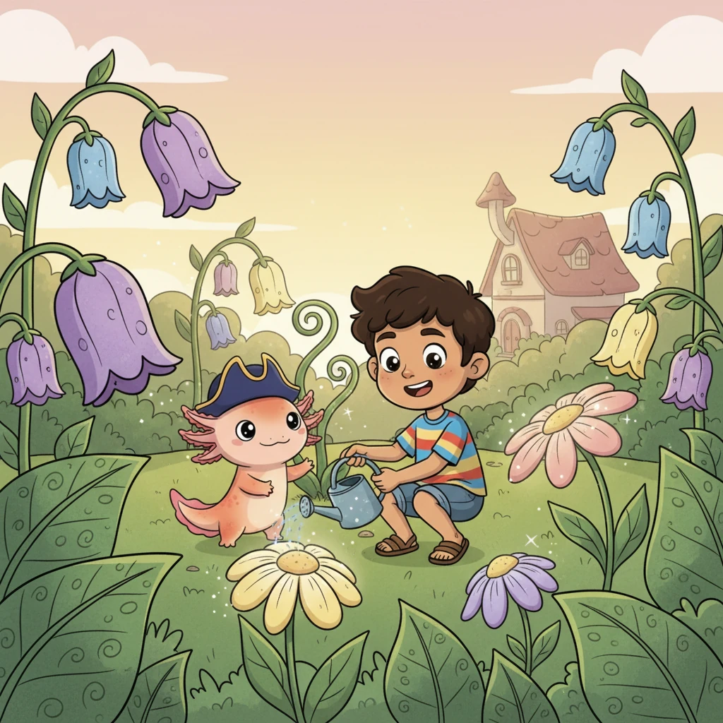 Leo y Ollin regresaron a casa con sus corazones llenos de alegría y las semillas mágicas. Las plantaron en su jardín, y pronto, brotaron plantas fantásticas con flores que brillaban y hojas que susurraban historias. Su jardín se convirtió en el lugar más mágico de todos, un recordatorio de su maravillosa aventura y su amistad.