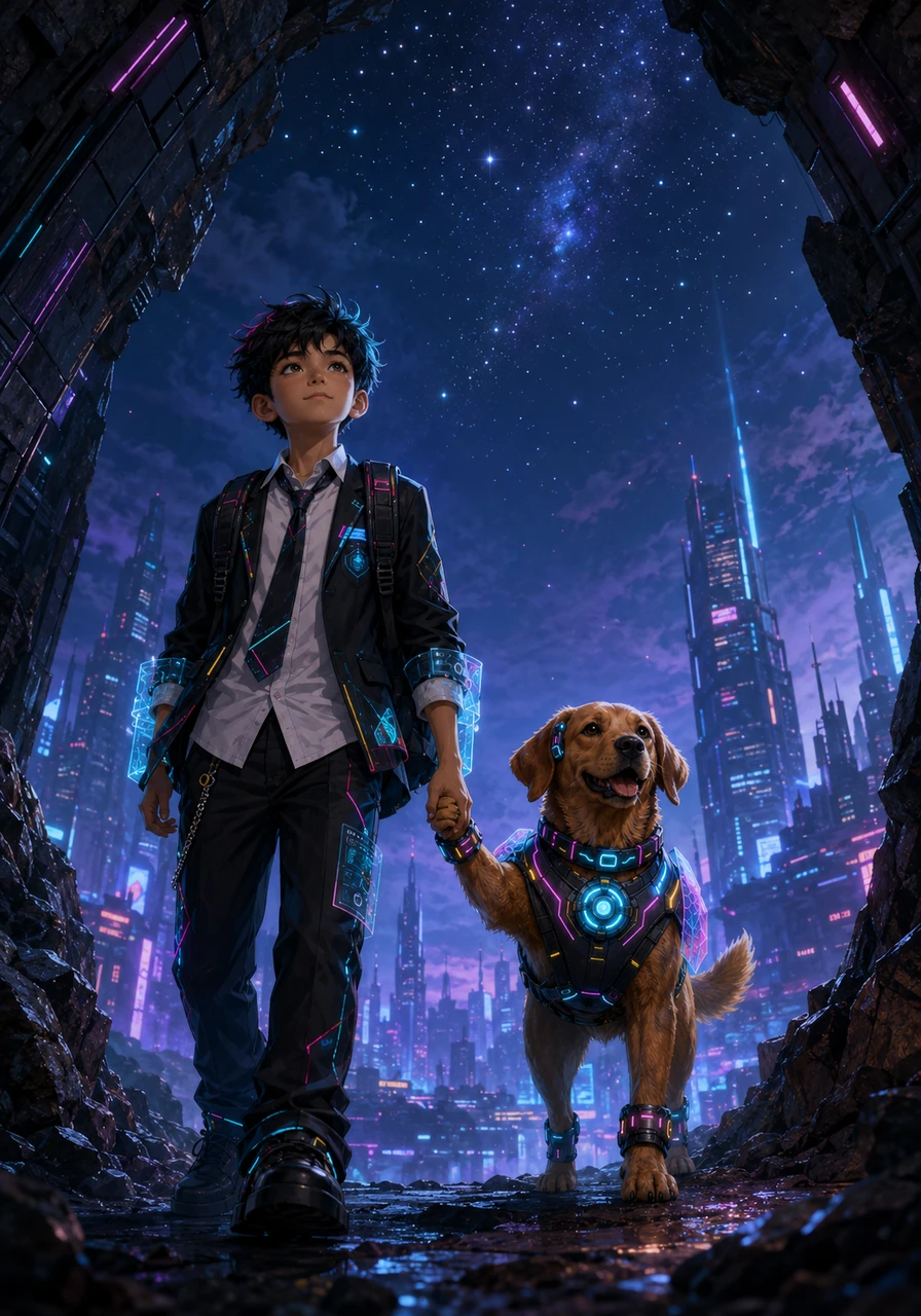 Hand in hand, Pip and Toby walked out of the cave and emerged into the cool night air under a blanket of stars. Pip looked up at the night sky and smiled, no longer afraid of the shadows, knowing that his courage was much bigger than the dark.