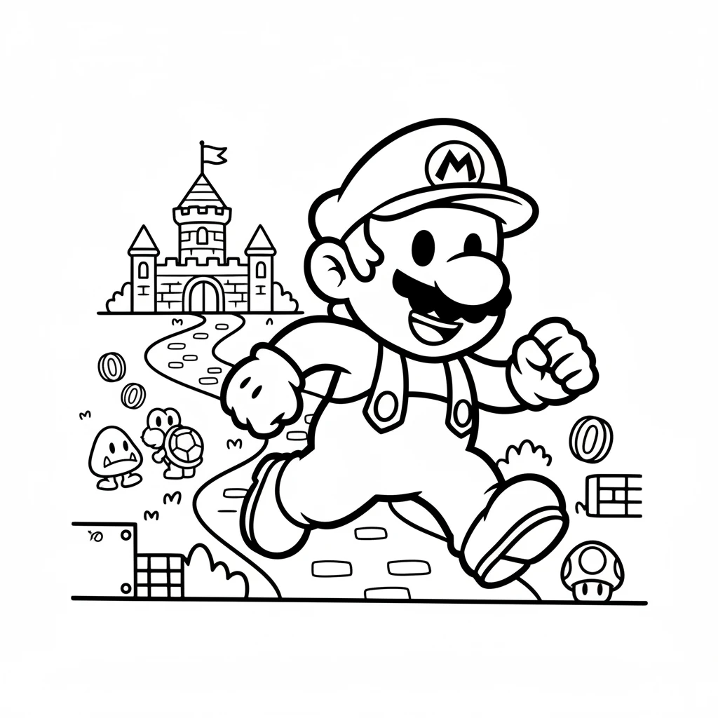 super mario coloring pages