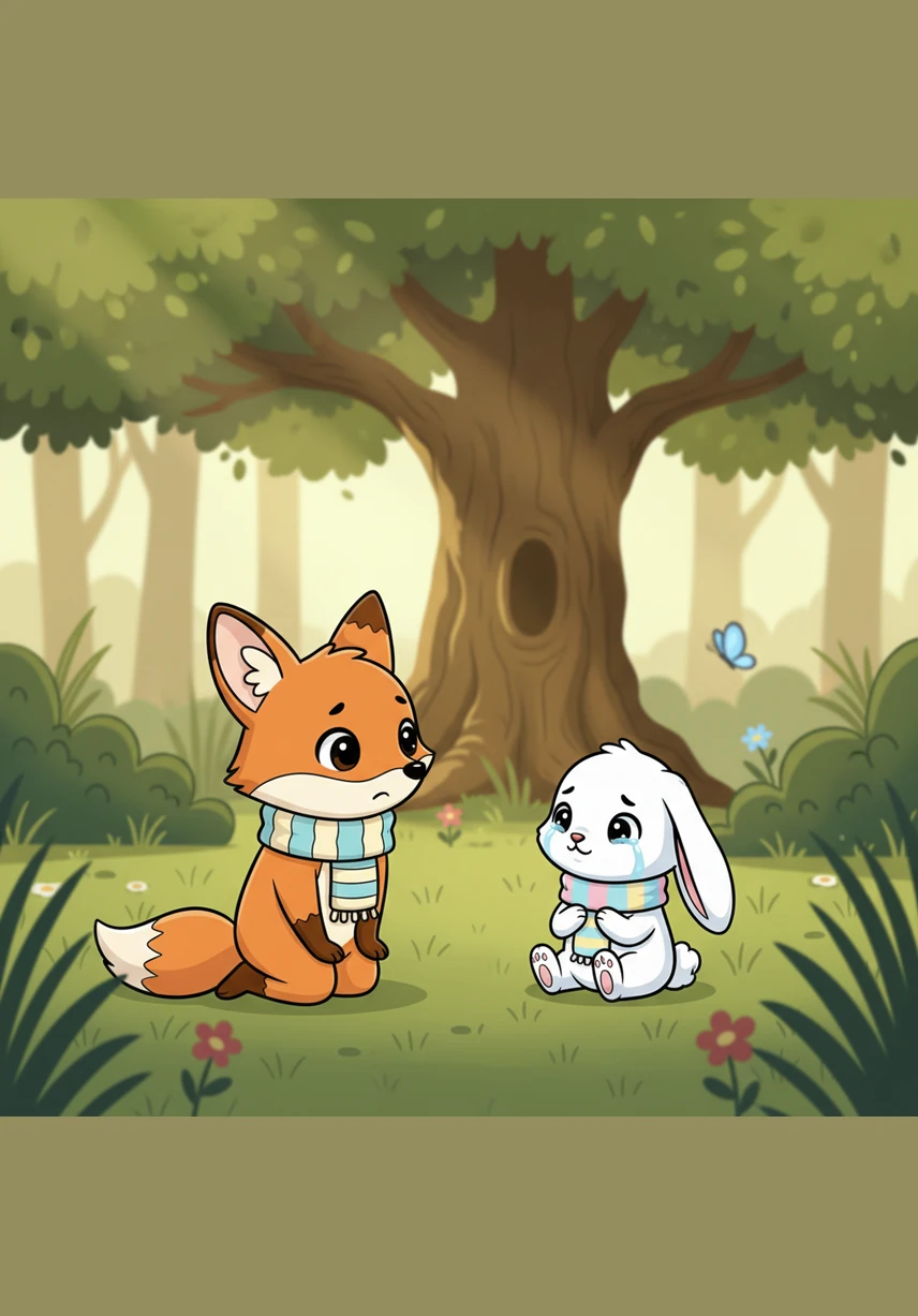 Hello there, Felix said softly, trying his best not to startle the little creature with his pointed ears. The bunny, whose name was Bella, explained through tiny hiccups that she had wandered too far from her burrow while chasing a blue butterfly. She didn't know which way led back to the Great Oak where her family lived.