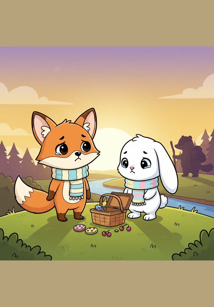 As they climbed a gentle hill, the silhouette of the Great Oak Tree appeared against the golden afternoon sky. Bella’s eyes lit up with recognition, and she began to hop faster and faster toward the familiar twisted roots. Felix felt a tiny twinge of sadness thinking their time together might be over, but he kept close behind her.