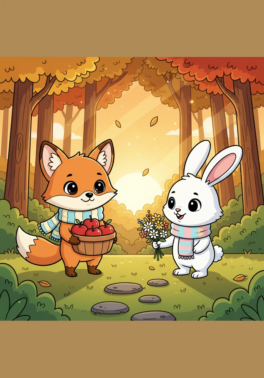 Instead of saying goodbye, the new friends spent the golden hour playing games in the soft grass near the oak tree. They played hide-and-seek among the tall wildflowers, and Felix realized that the park didn't feel big and empty anymore. He had finally found a place where he truly belonged and felt welcome.