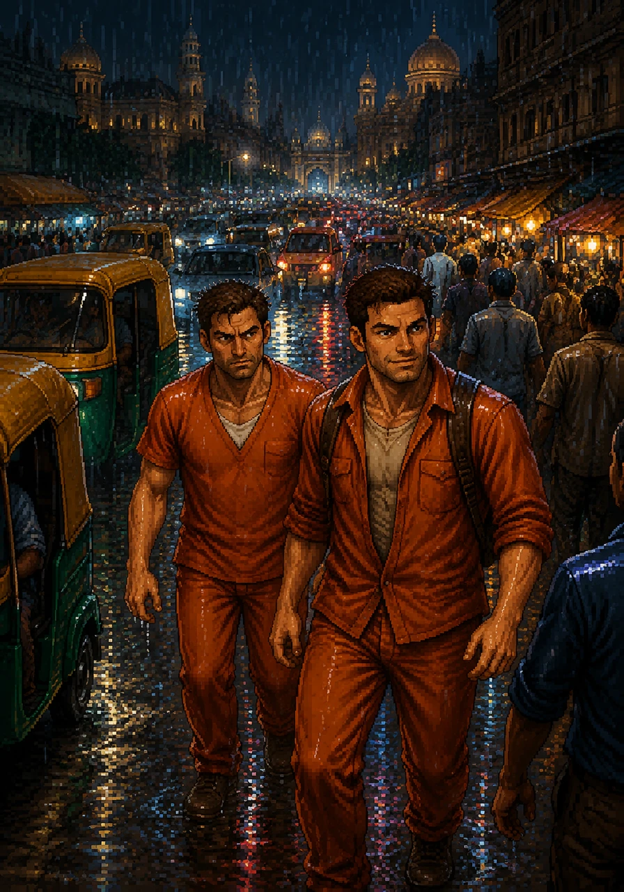 With a final, exhausting burst of adrenaline, Nate and Sam hauled themselves over the top of the wall and dropped down into the chaotic, flooded streets of New Delhi. Blending seamlessly into the crowded midnight traffic and passing auto-rickshaws, the Drake brothers vanished into the rainy night, free at last.