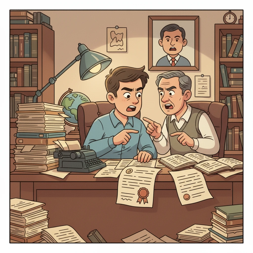 Keduanya duduk bersama, dokumen-dokumen tersebar di meja. Mereka memulai debat sengit, saling bertukar argumen tentang keaslian ijazah tersebut. Diskusi mereka penuh dengan perdebatan, tetapi didasarkan pada fakta dan bukti yang mereka kumpulkan.