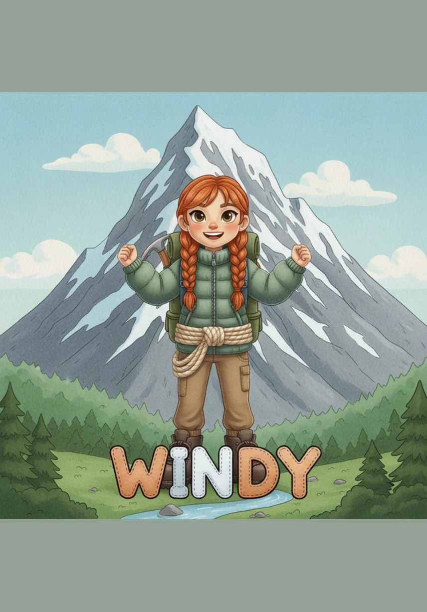Back at the bottom of the mountain, Windy is honored with a shining gold medal for being the first fourteen-year-old girl to conquer the peak. She stands tall and proud, knowing that her perseverance and bravery helped her achieve her greatest dream.