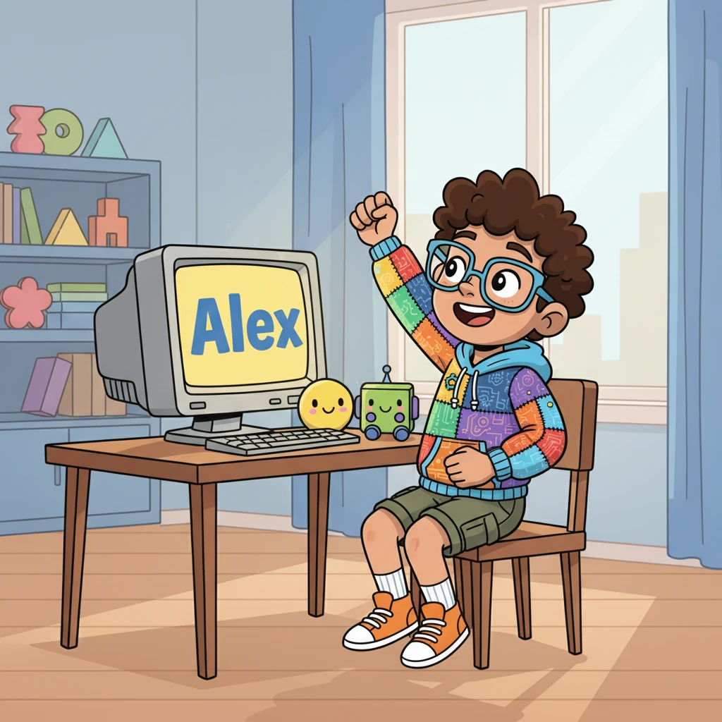 With a breakthrough moment, Alex finally cracks the elusive bug! A triumphant smile spreads across her face as the code compiles flawlessly. The screen lights up with a message of success, a small victory in her grand project.