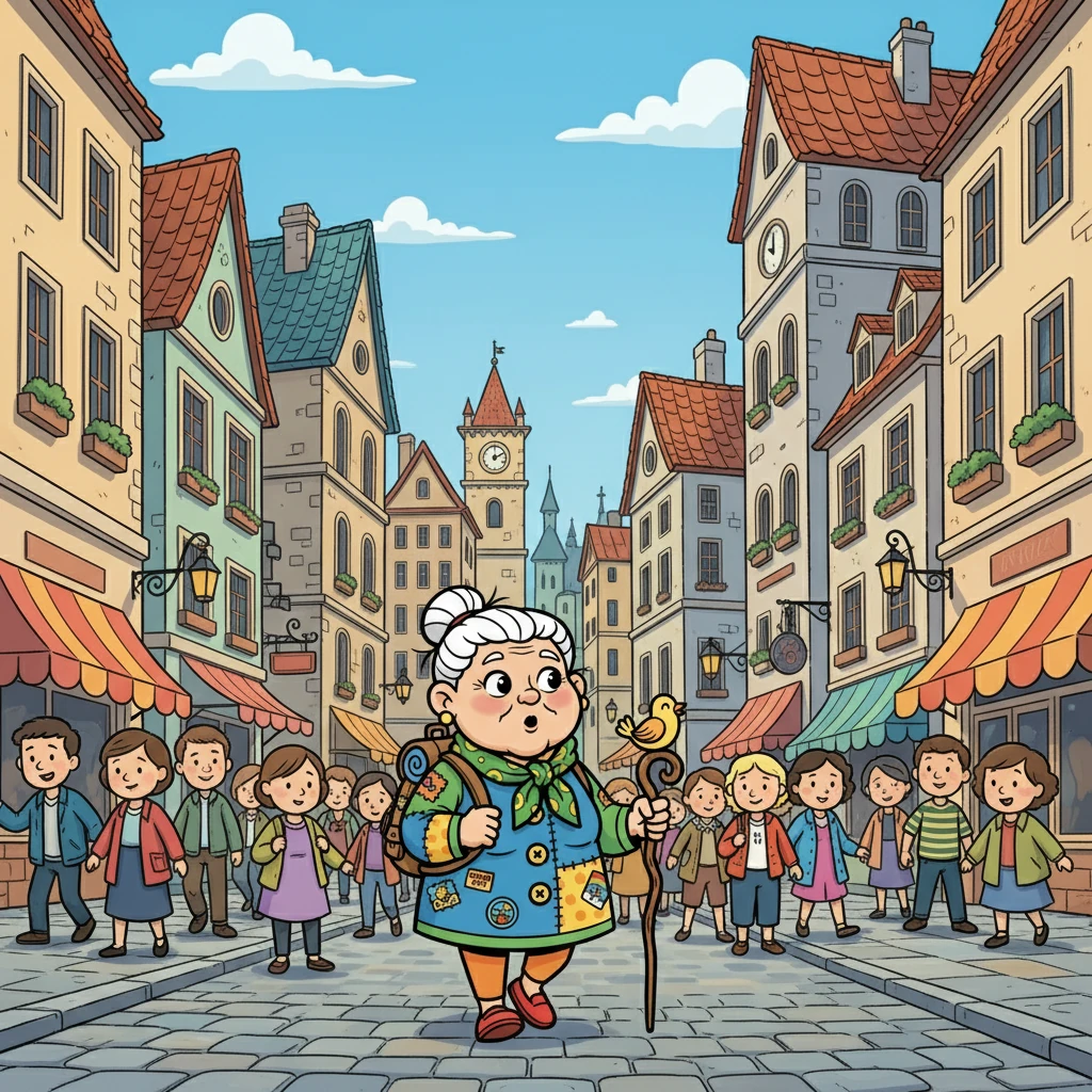 Sofia chega a uma cidade vibrante, com ruas de paralelepípedos e edifícios antigos. Ela se perde em meio à multidão, sentindo-se pequena e grandiosa ao mesmo tempo. O ritmo frenético da cidade a envolve.