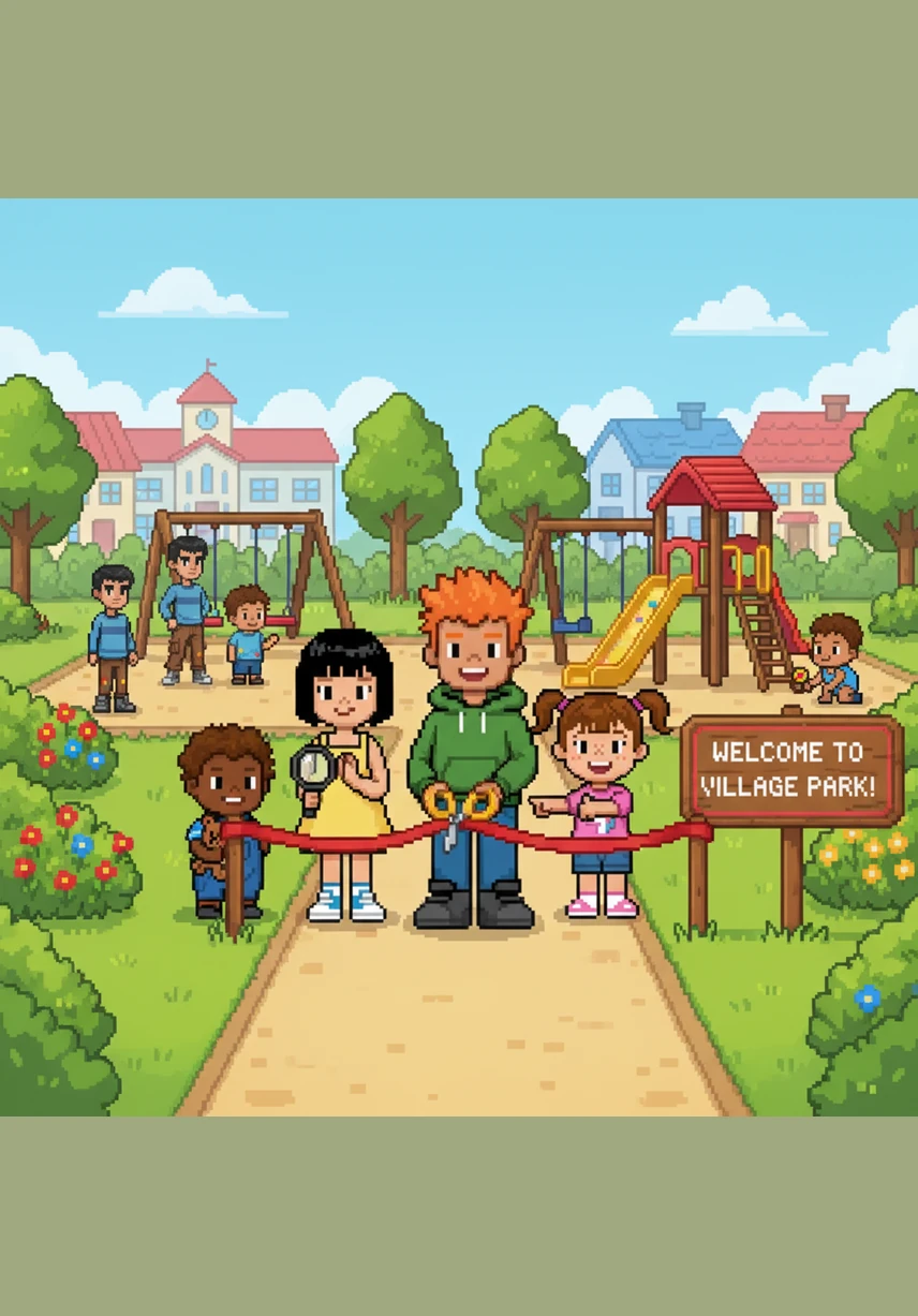 The grand opening of the park was a day of celebration for the entire village, filled with laughter and the sound of children playing. Bat looked at the vibrant space and realized that by understanding the budget and speaking up, he could truly change his world.