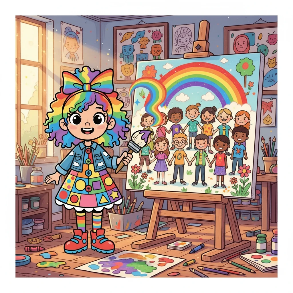 Lia, inspirada por uma conversa com sua avó sobre a importância da empatia, resolveu criar um projeto. Ela usaria seus desenhos para mostrar como as diferenças tornam o mundo mais bonito e interessante. Ela queria que todos se sentissem valorizados.