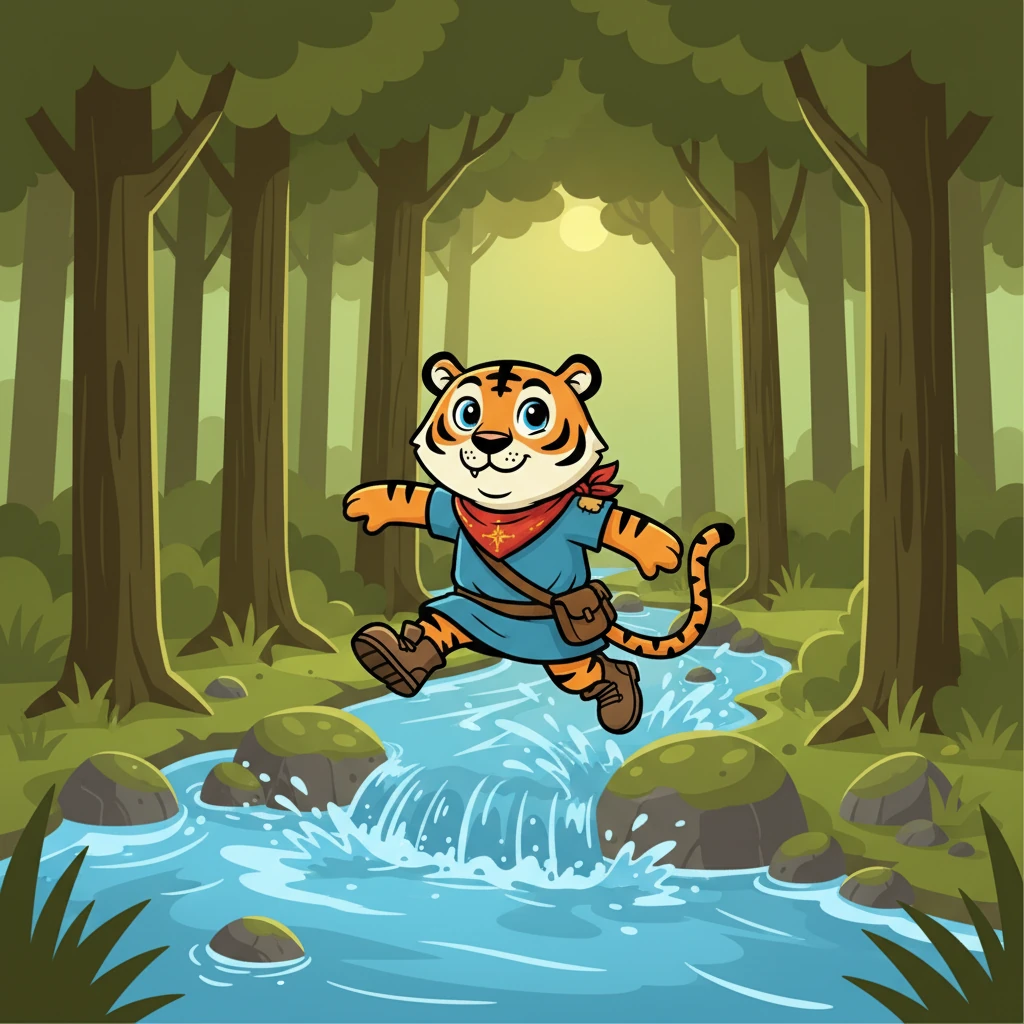 Driven by a sense of duty, Dengkis and Tepok decided to embark on a quest to find the legendary Sunstone, the only thing that could dispel the encroaching darkness. Their journey began, taking them through dense, shadowy forests and across rushing rivers.