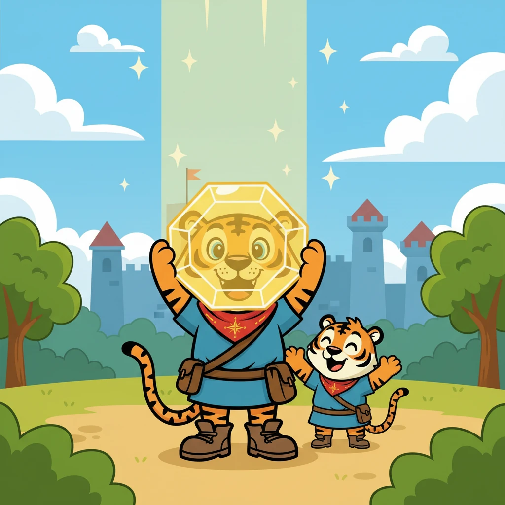 With the beast defeated, Dengkis and Tepok retrieved the Sunstone. As they returned to Johor, the stone's radiant light pushed back the shadows, banishing the darkness. The Kingdom of Johor was safe, thanks to the bravery and friendship of two young tigers.