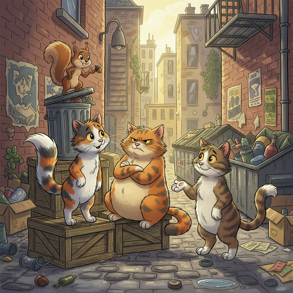 Buster showed Mittens around, introducing her to a grumpy old alley cat named Patches, and a sassy squirrel named Nutsy. Mittens slowly began to find her confidence, and enjoyed new experiences.