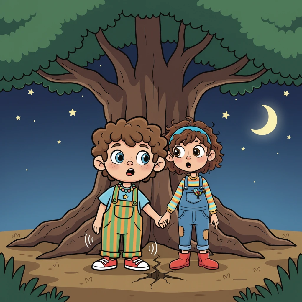 One particularly still night, as Nam and An held hands, a faint, unsettling scratching sound echoed from deep within the earth beneath their very feet. Their eyes widened like saucers, their playful smiles fading into expressions of bewildered curiosity. The ancient banyan tree seemed to hold its breath, waiting.