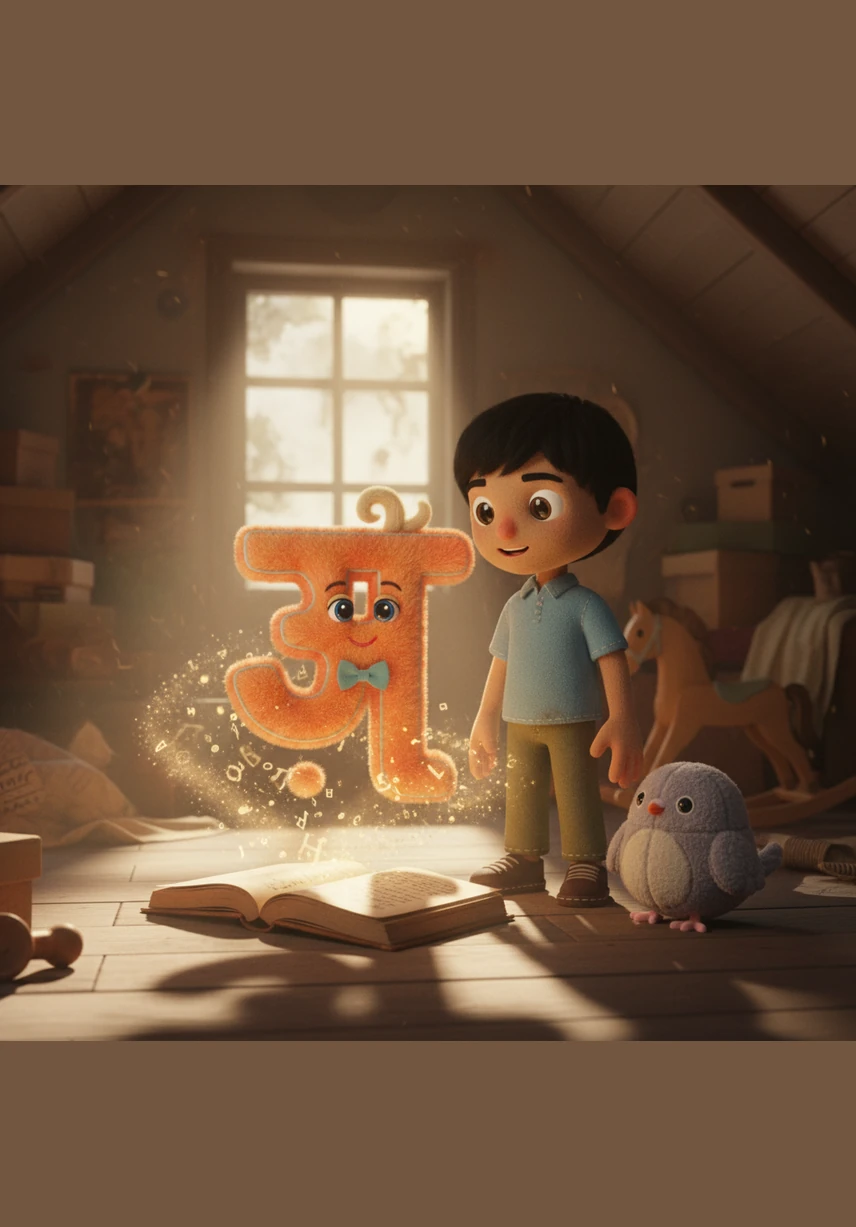 ग्यारह साल का आर्यन स्कूल की पुरानी लाइब्रेरी में एक धूल भरी लेकिन चमकती हुई किताब ढूंढता है। जैसे ही वह किताब का पहला पन्ना पलटता है, 'अ' अक्षर एक सुनहरी रोशनी के साथ हवा में तैरने लगता है और आर्यन को अपनी ओर खींचता है।