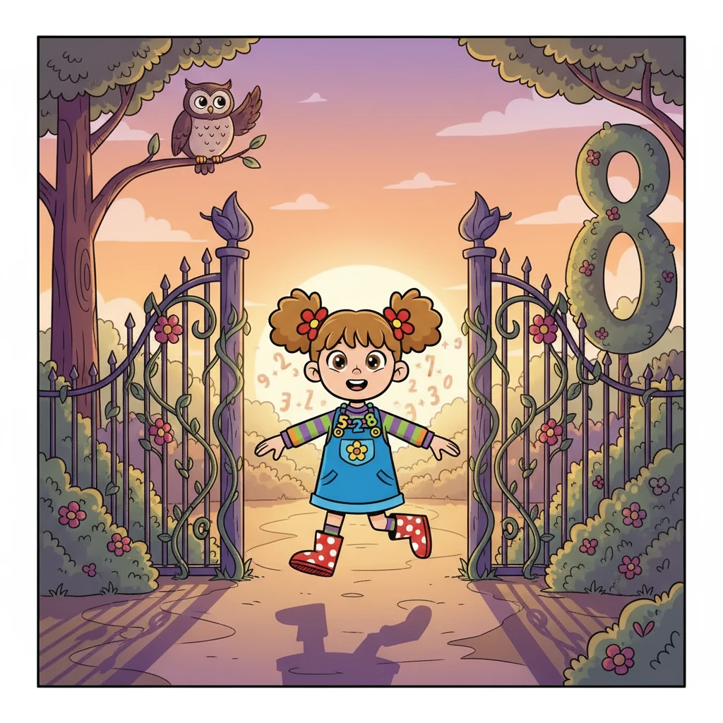 As the sun set, casting long shadows, Amelia thanked Mr. Owl. She realized that learning about numbers could be an exciting adventure. She skipped back through the gate, ready to explore the world of numbers with confidence and a smile.