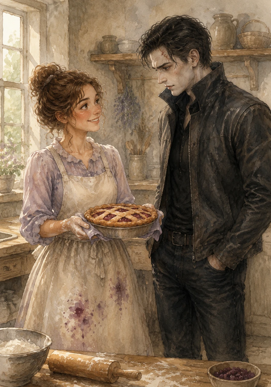 Lily brings him a home-baked pie, her hands dusted with flour and her apron stained with a bit of berry juice. She talks about her dreams of opening a bakery, and Silas listens intently, realizing that her simple, honest life is the anchor he never knew he needed.