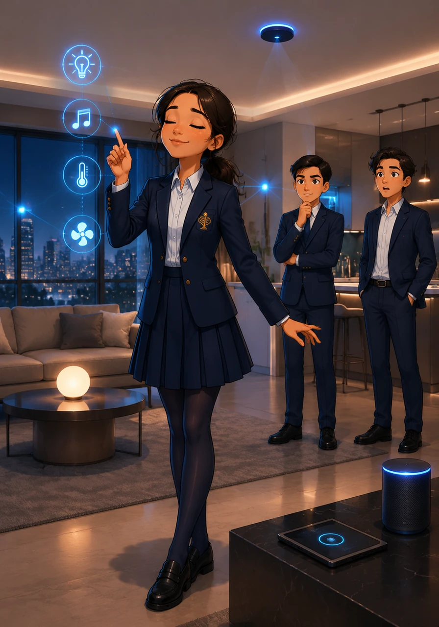 Meanwhile, Dana moved into a sleek, high-tech smart apartment right in the bustling center of Semey. During the first week, she felt like a queen as automatic sensors effortlessly adjusted the lights, music, and temperature at her command.