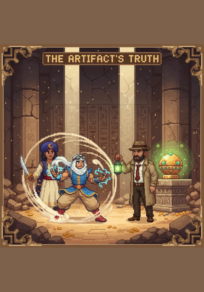 Detective Omar and Officer Nadia hunch over a new piece of evidence—a photograph of a silver ring found at the warehouse. Omar’s heart sinks as he recognizes the object, realizing the killer is leaving a trail of intentional clues meant specifically for him.