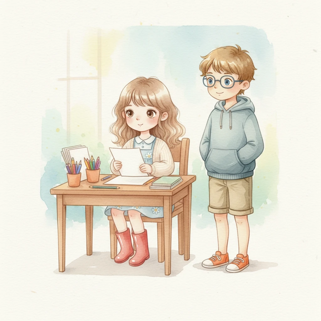 Then Alex sees his friend, Lily. Lily always keeps her things neat and tidy. Her organized desk helps her find her pencils and papers very fast when it is time to draw.