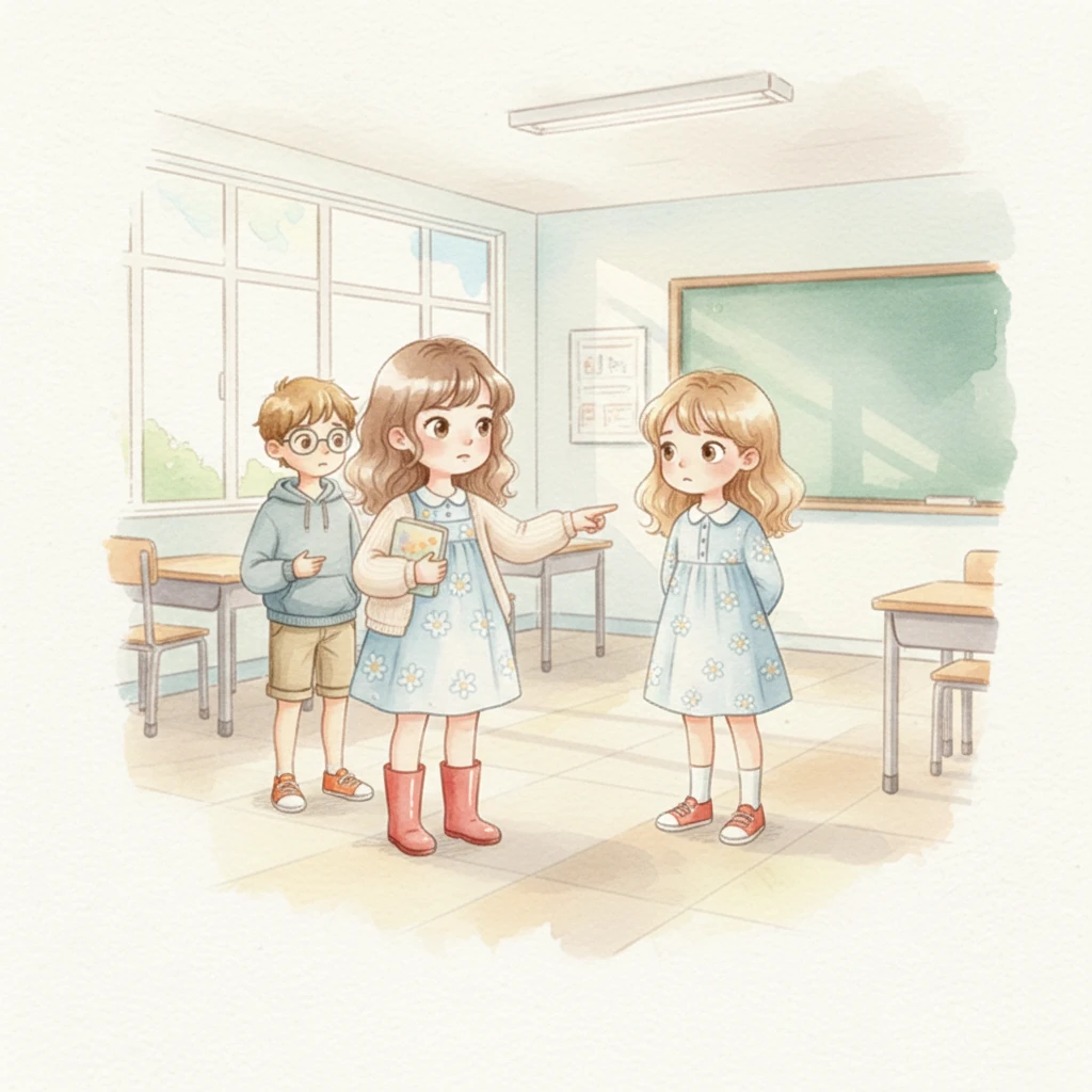 Chloe always tells the truth, no matter what. One day, Chloe bravely speaks up when someone says something unfair about another student, making sure justice is served.