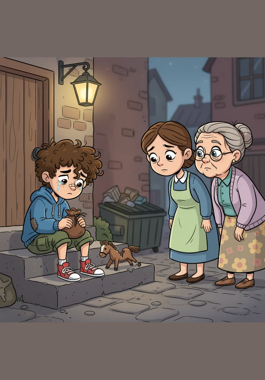 Leo sat down on the cold stone steps of his house and buried his face in his small hands, sobbing with deep regret. The tears flowed freely as he finally felt the crushing weight of being completely and utterly alone.