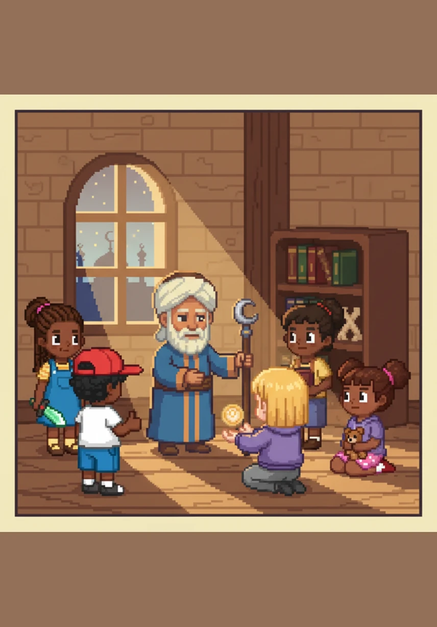 Feeling refreshed by the children's presence, Hafiz picks up his mop to finish the final corner. He works with renewed strength, imagining the many feet that will walk upon these clean floors throughout the day. His service is small, but it feels immensely significant.