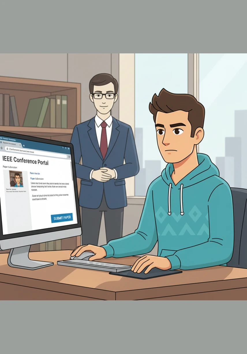 After weeks of refining his work, Leo takes a deep breath and hovers his cursor over the submit button on the IEEE conference portal. With a final click, his paper is sent off into the world to be scrutinized by a panel of expert peer reviewers.