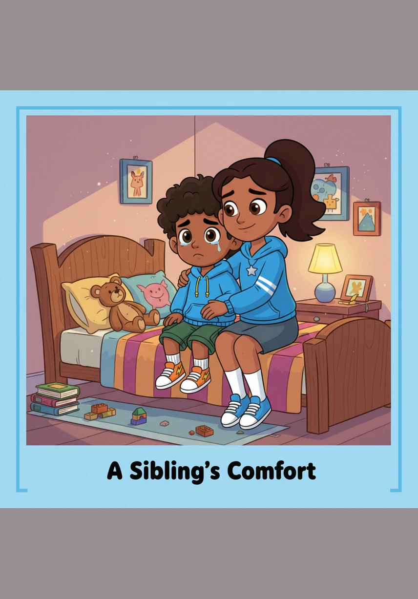 He looks over at his older sister, Samaira, who is effortlessly sketching a graceful phoenix with intricate feathers. Izhaan feels a little sad, wondering why his drawings do not look as polished and elaborate as hers yet.