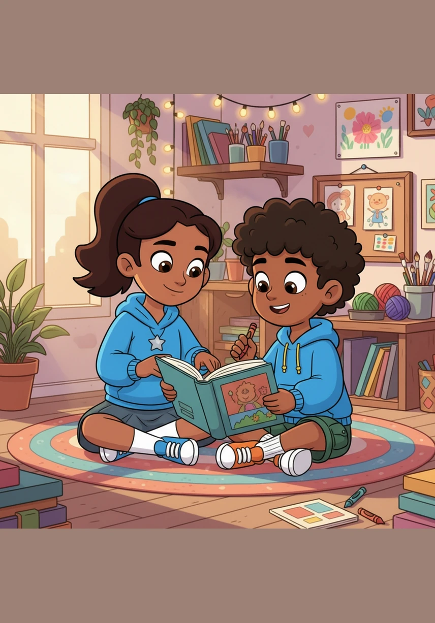 Samaira smiles kindly at him and explains that she has had many years of practice to get this good. She sits beside him and shows him a simple trick to shape the dragon's tail, reminding him that every great artist starts by learning.