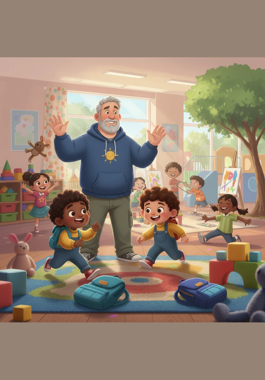 Leo and his friends in the Red Group burst into the afterschool room, tossing their backpacks and running around while Mr. Miller tries to get their attention. The room is filled with toys and art supplies, but the Red Group is too busy creating chaos to listen to the afternoon schedule.