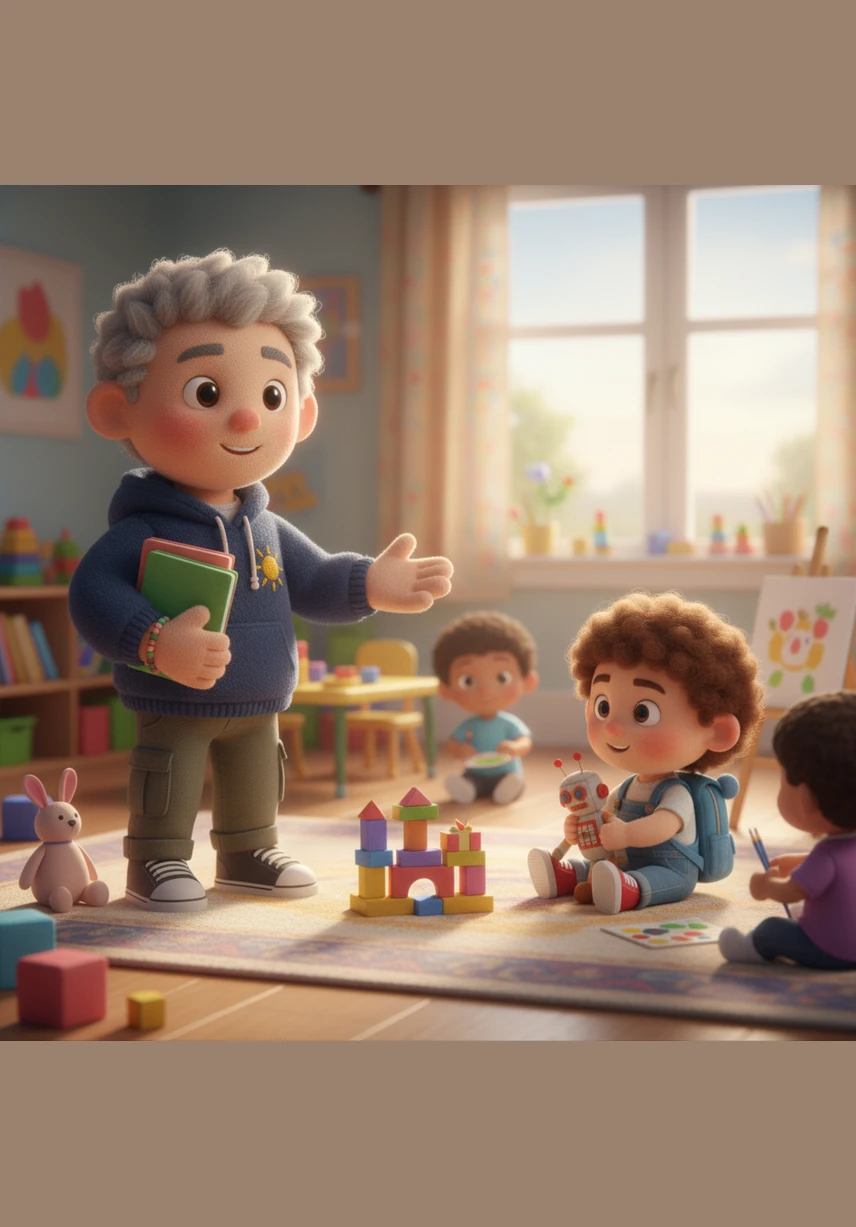 Because they didn't clean up on time, the Red Group watches through the window as the Blue and Green groups start a fun soccer match on the field. By the time Leo and his friends finish cleaning, the outdoor time is almost over, and they only get to walk around the track.