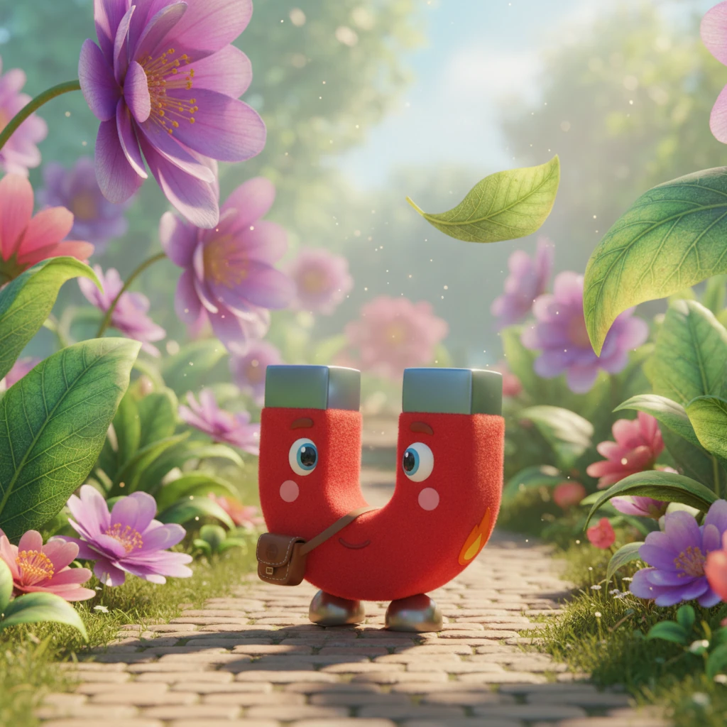 Max, a small, polished magnet, rolled through a world bursting with color and life. He watched leaves dance and flowers sway, feeling a little lonely amidst all the bustling activity. He longed for a friend, someone he could truly connect with.